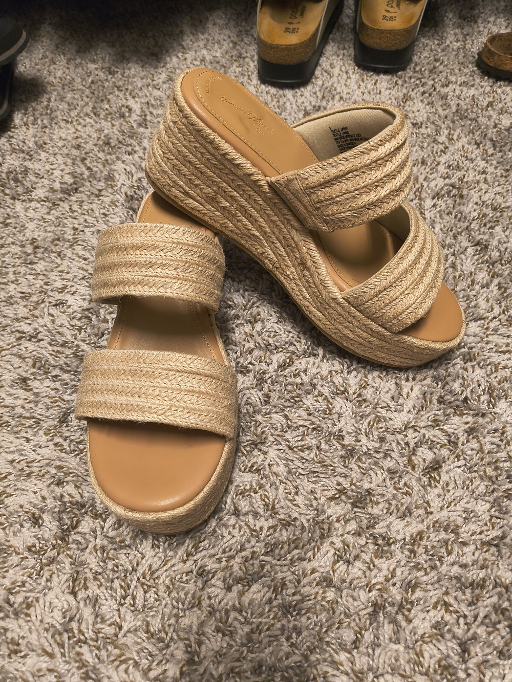 Universal Thread Kayli Neutral Braided Espadrille Wedge Slide - Natural Tan